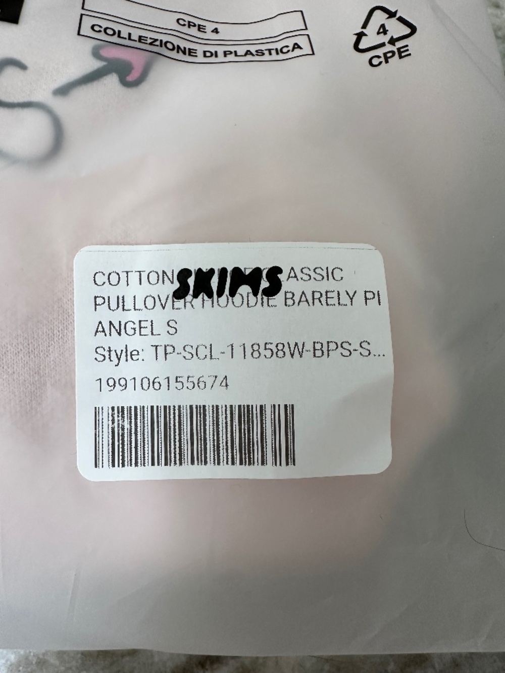 SKIMS Cotton Fleece Classic Pullover Hoodie - SMALL - NIB - Picture 3 of 7